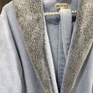Richie House Light Blue Robe with Gray Trim